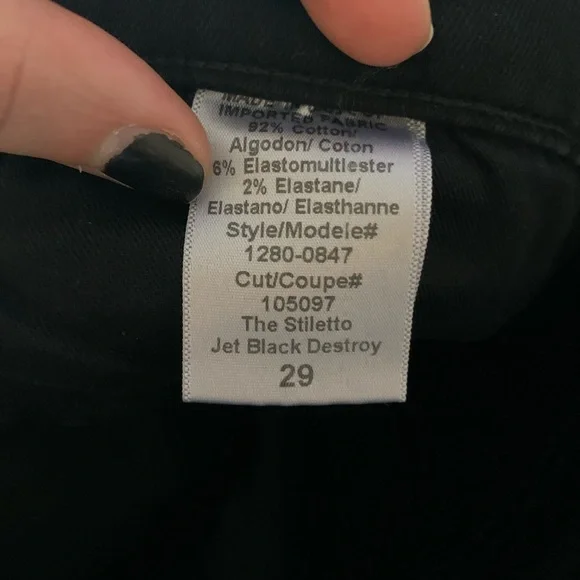 COPY - Current/Elliott The Stiletto in Jet Black Destroy - Picture 8 of 8